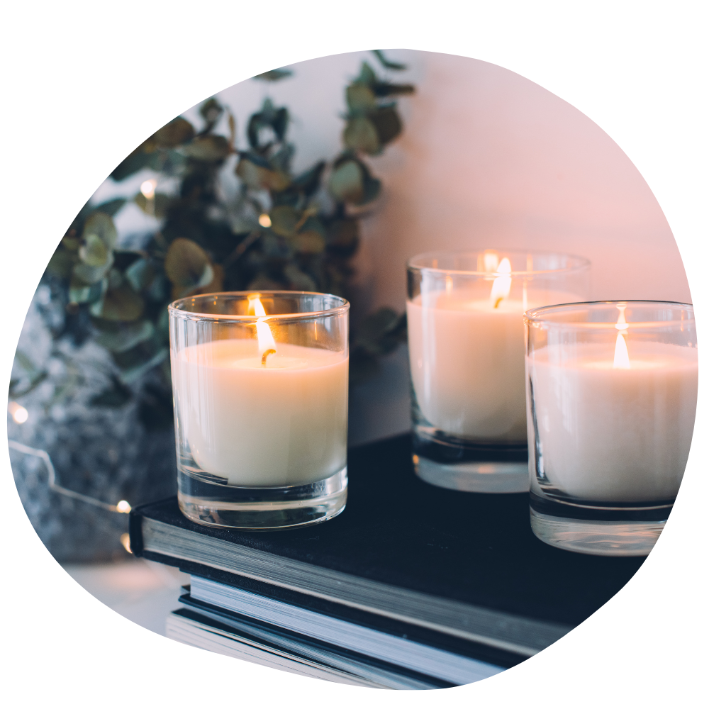 Lit candles
