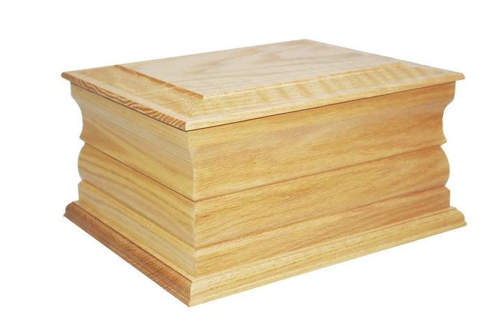 solid oak ashes casket